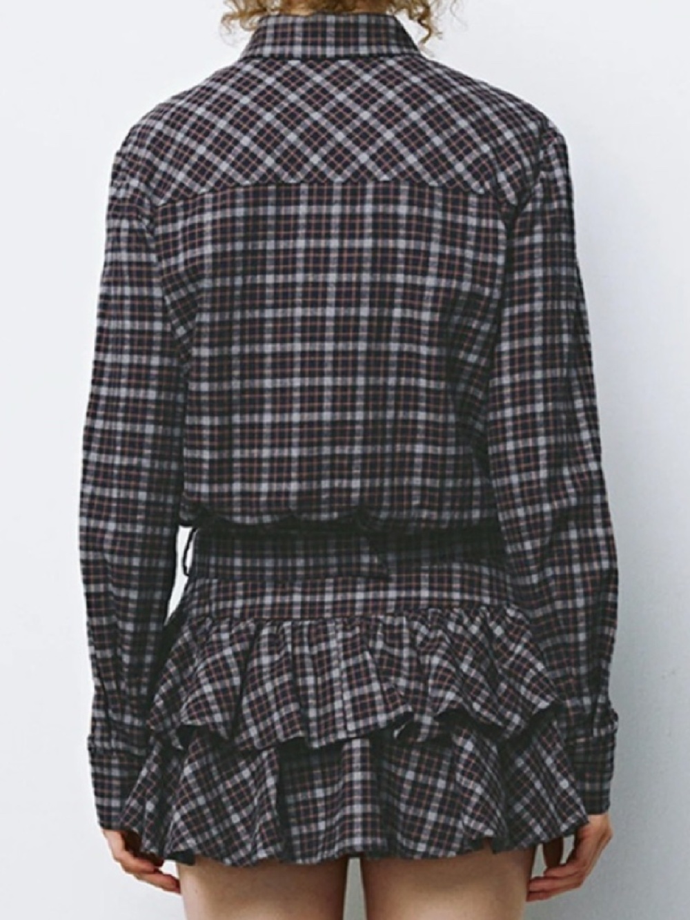 Urban Revivo Plaid Pleated Skater Dress - Picture 3 of 16